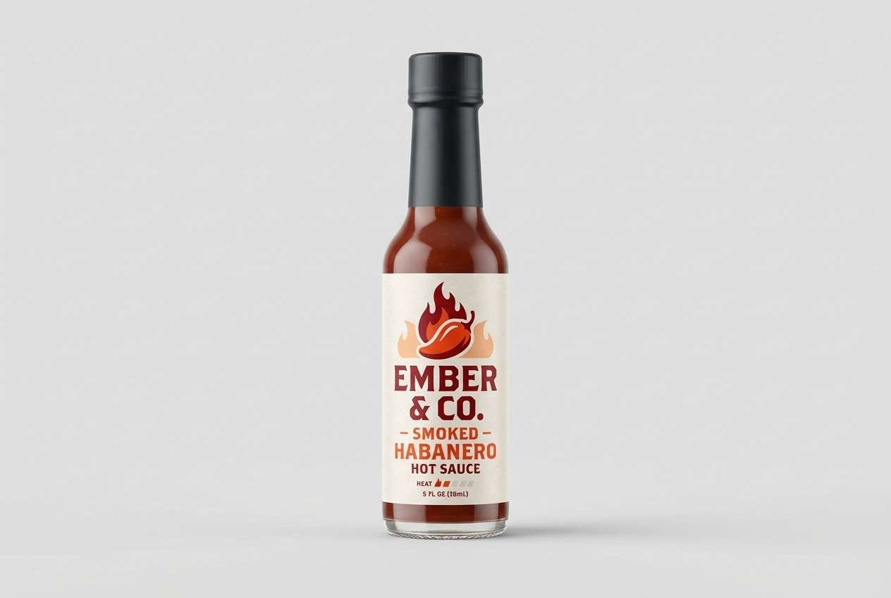hot sauce packaging mockup