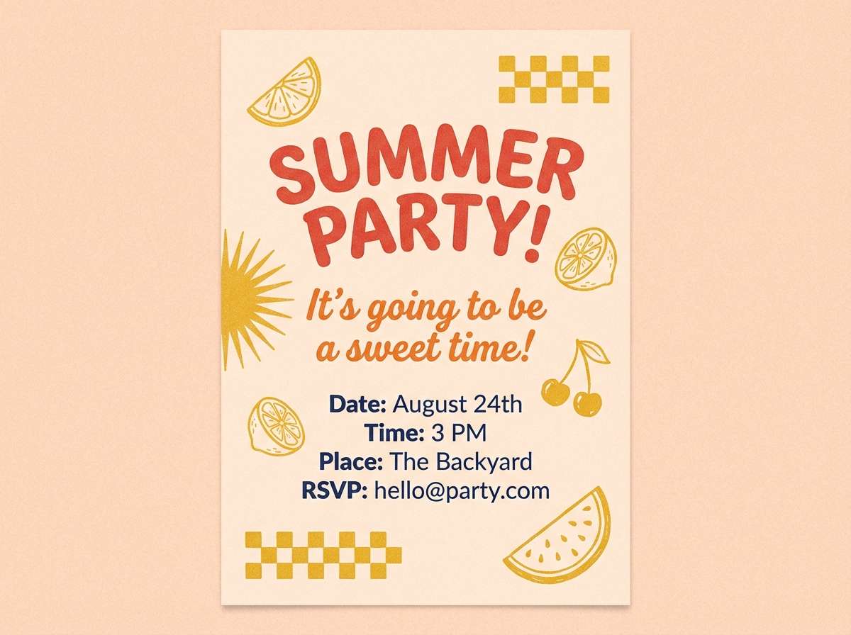 summer invitation card design