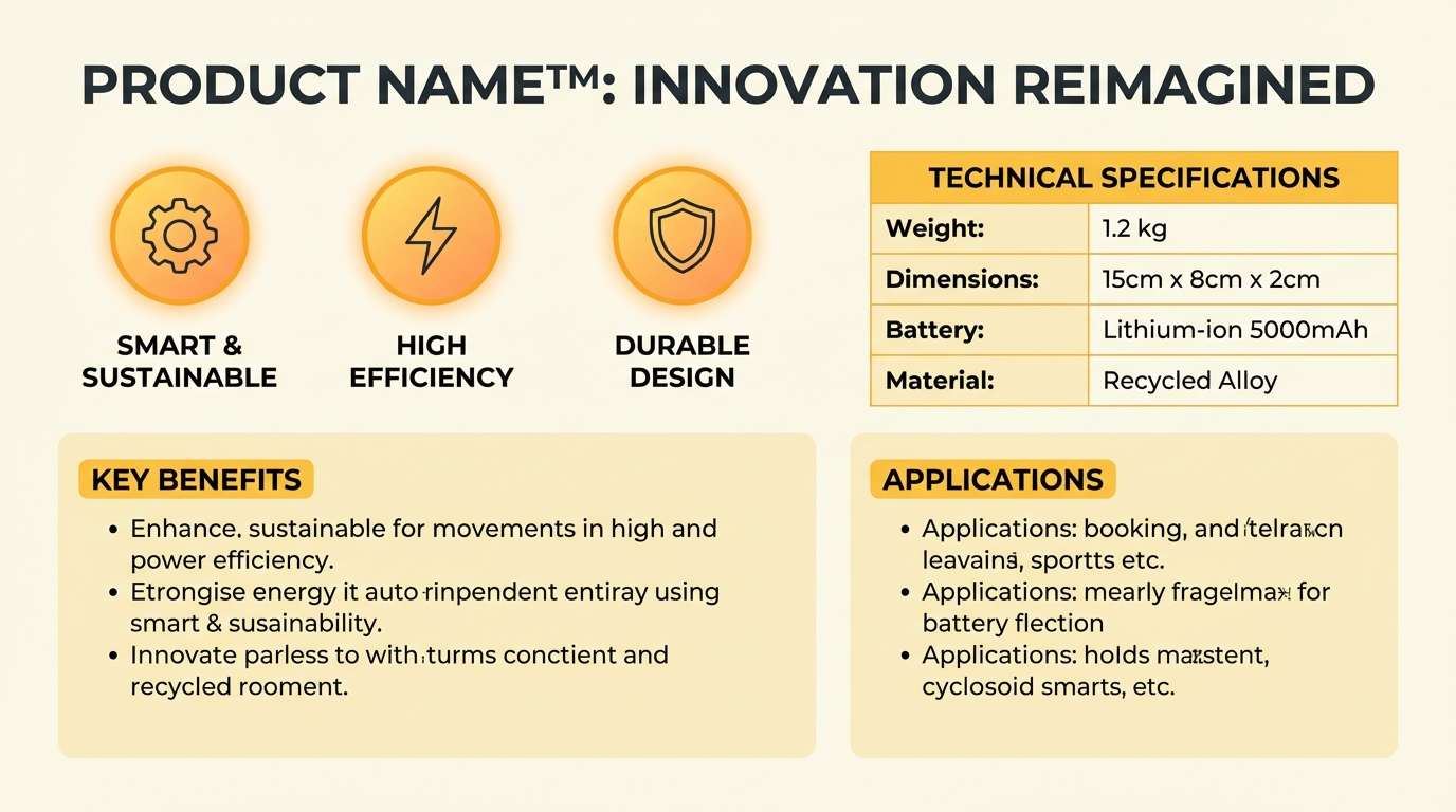 product one sheet layout