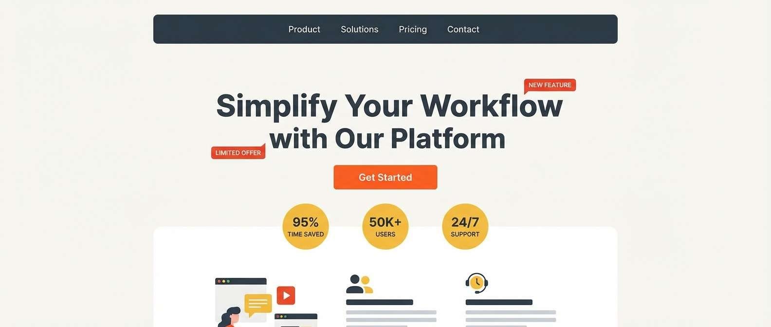 saas landing page design