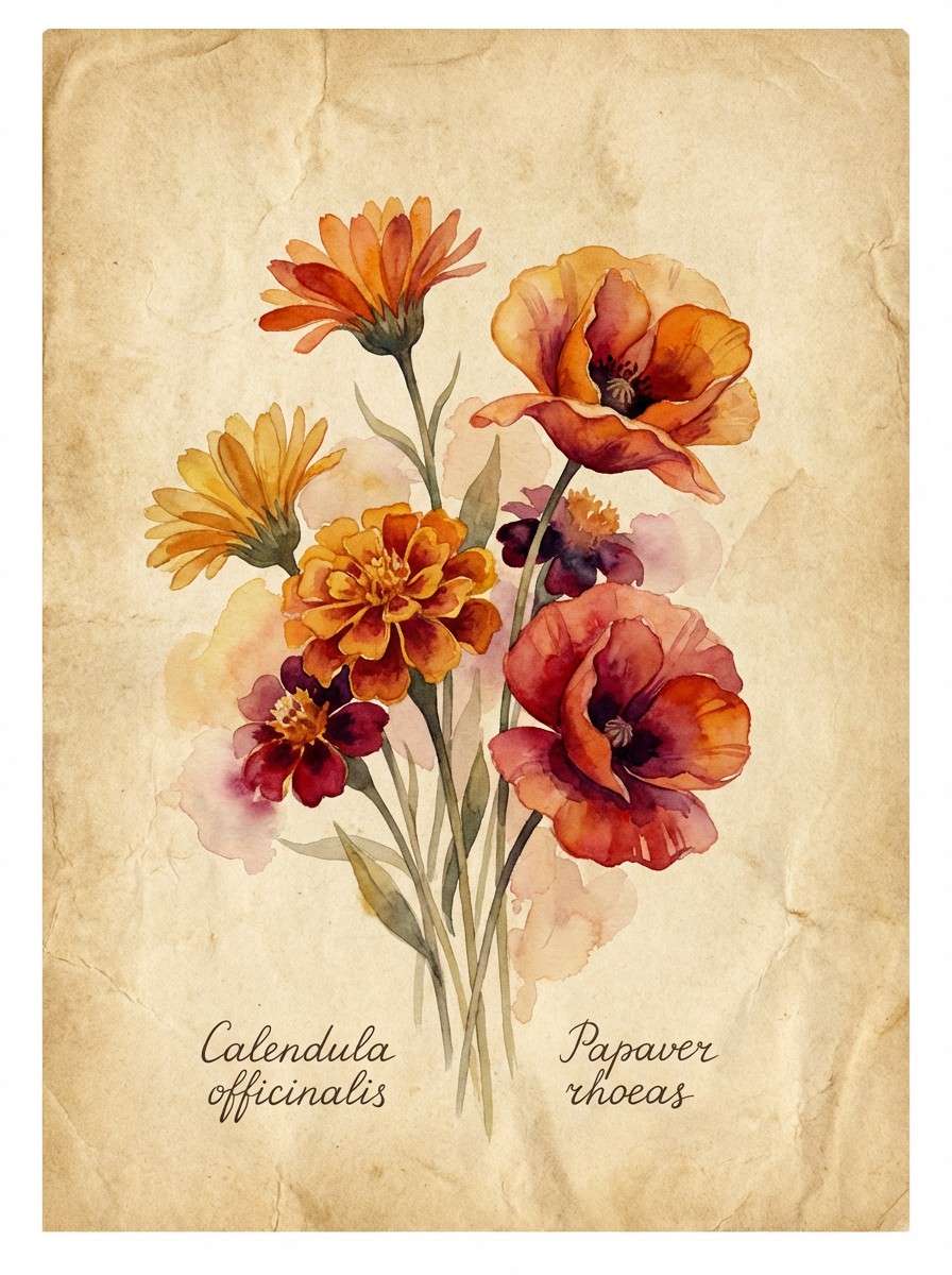 watercolor botanical flower art