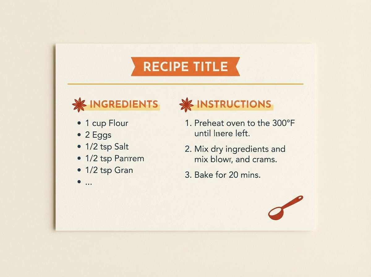 recipe card template design