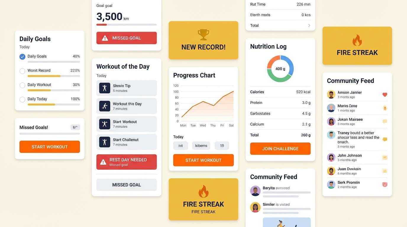 fitness app ui mockup