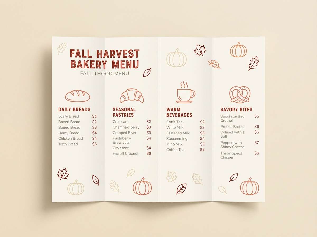 fall bakery menu design
