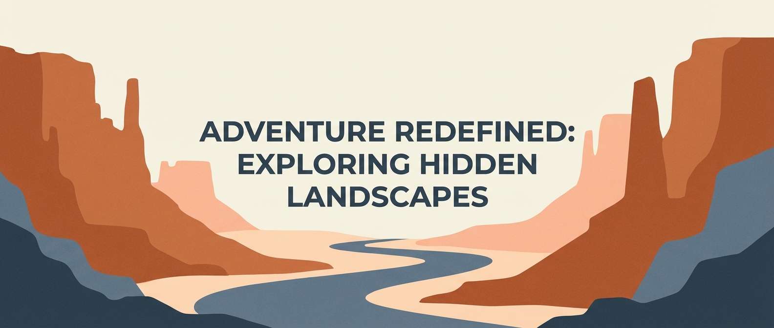 travel banner in canyon tones