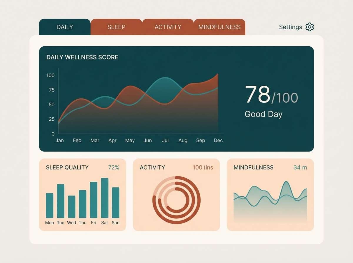 wellness dashboard ui mockup