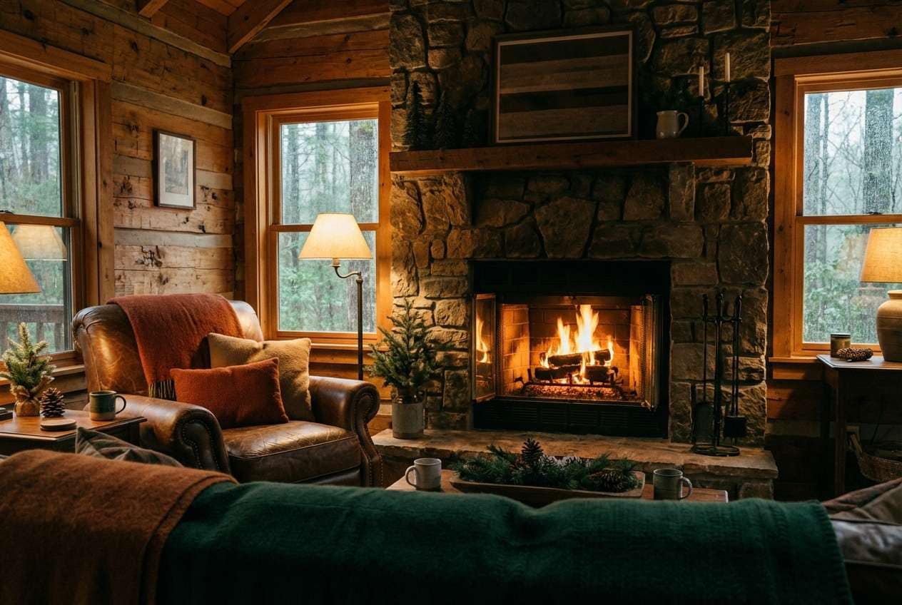cozy cabin interior tones