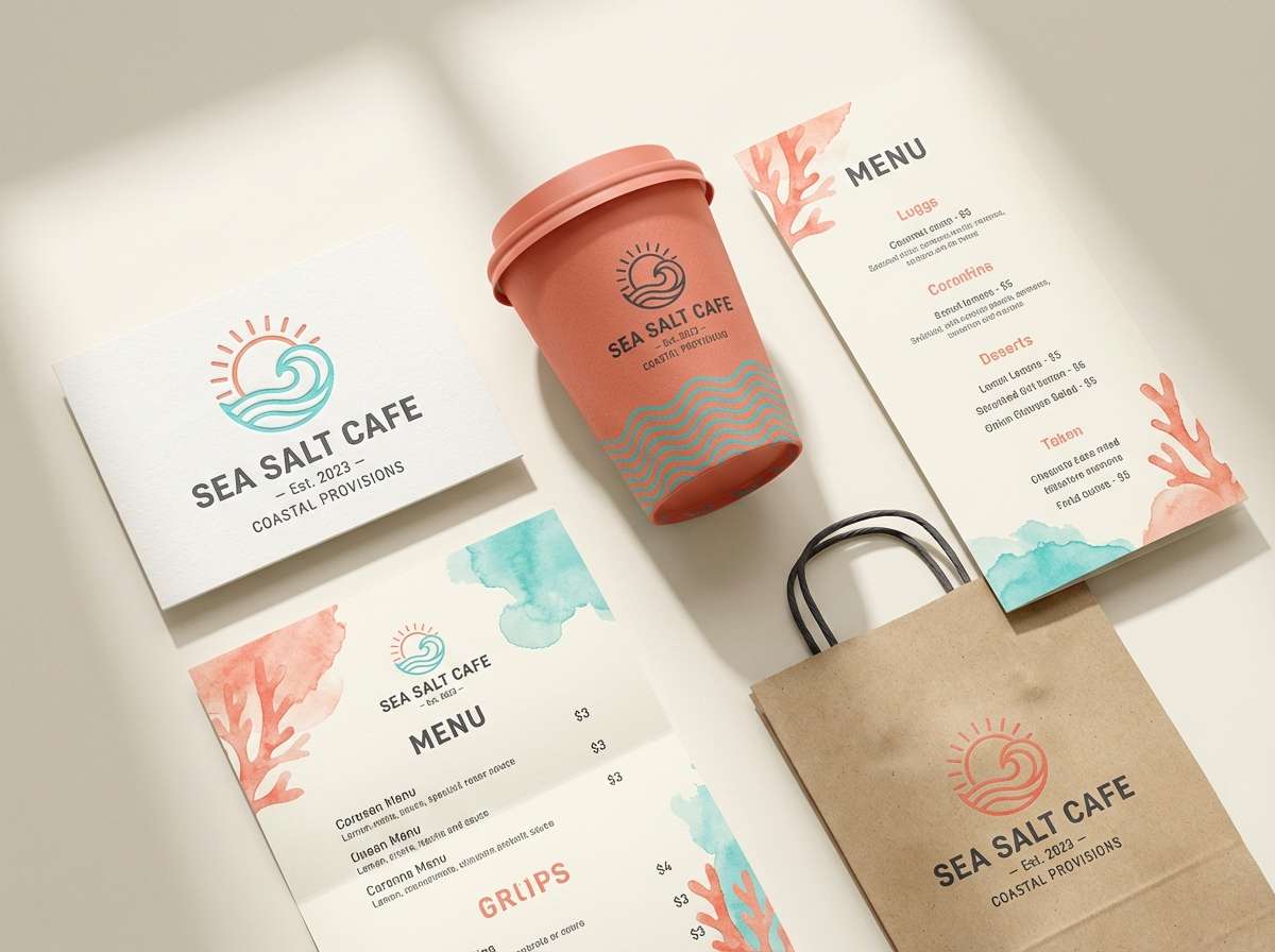 seaside cafe brand kit