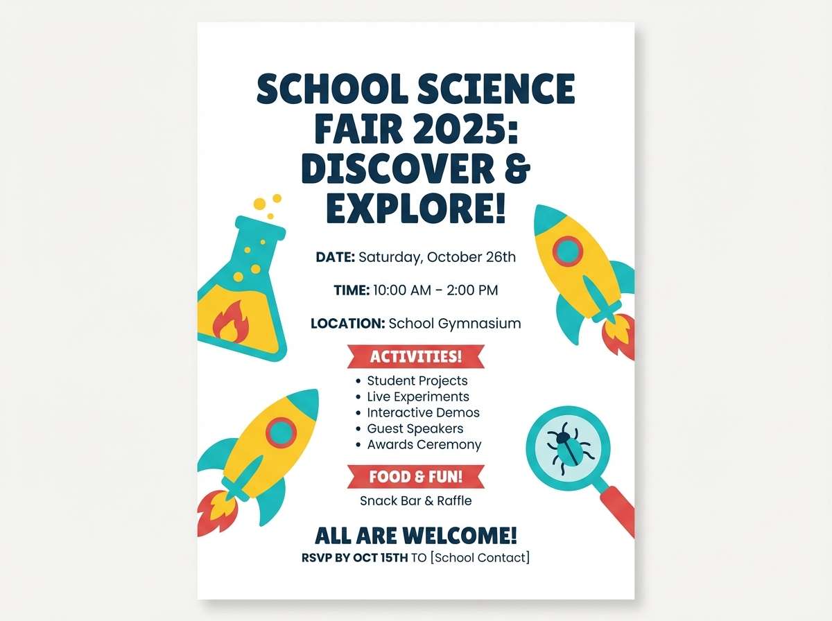 science fair invitation card