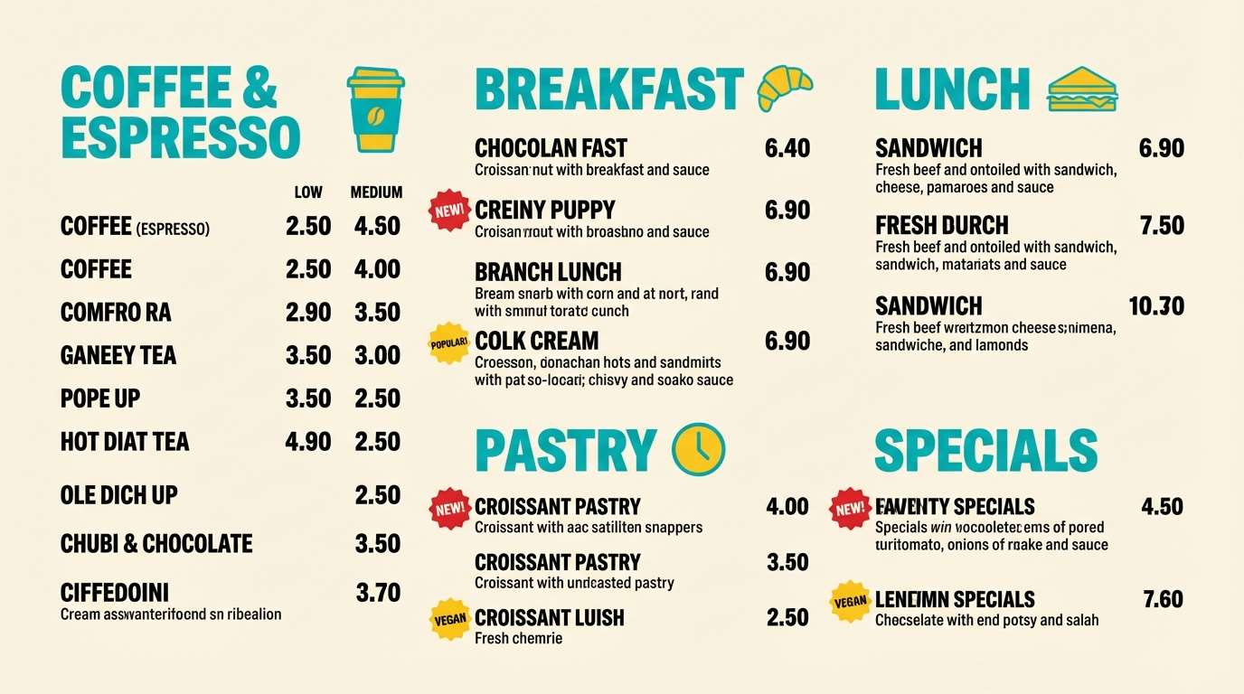 food truck menu board