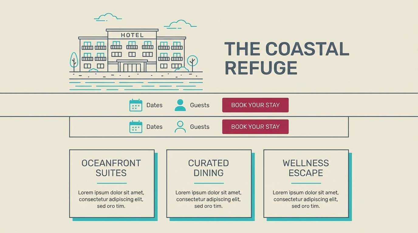 boutique hotel landing ui