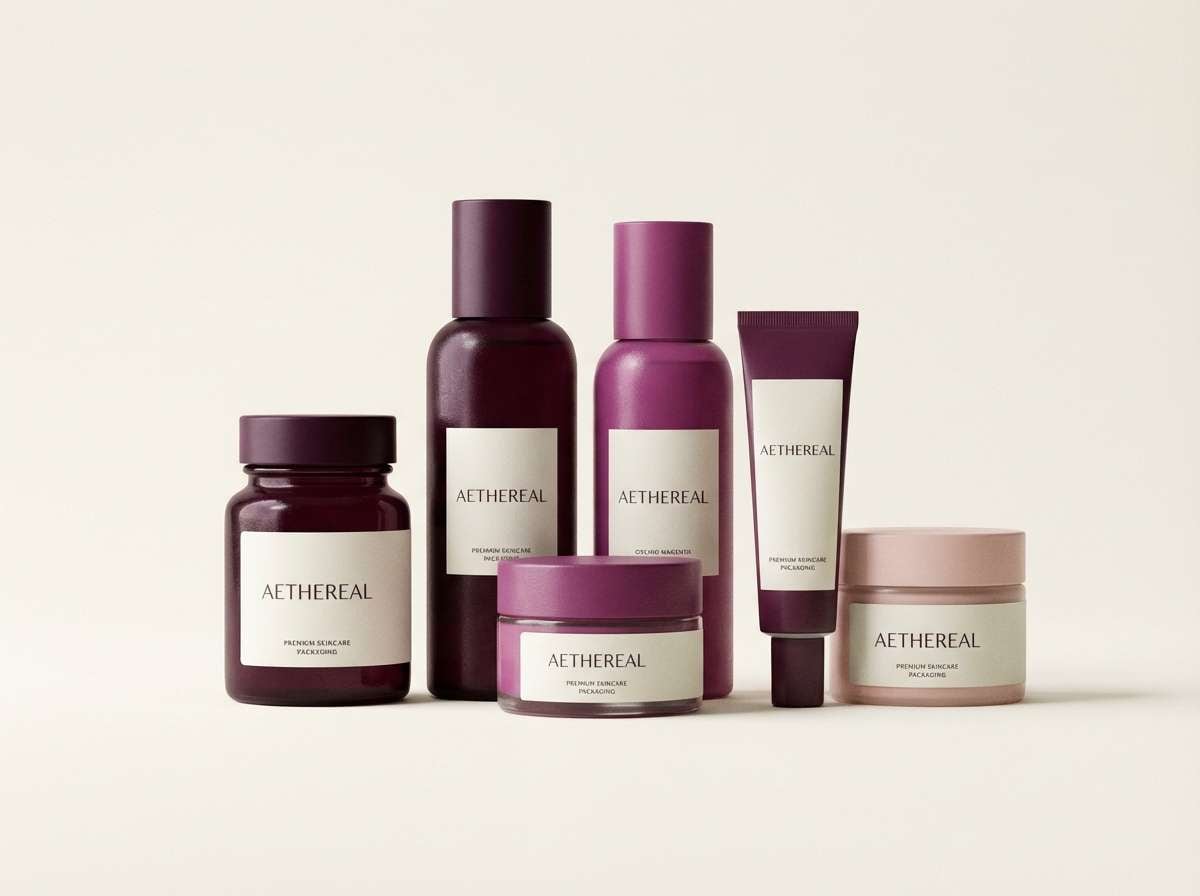 velvet skincare packaging set