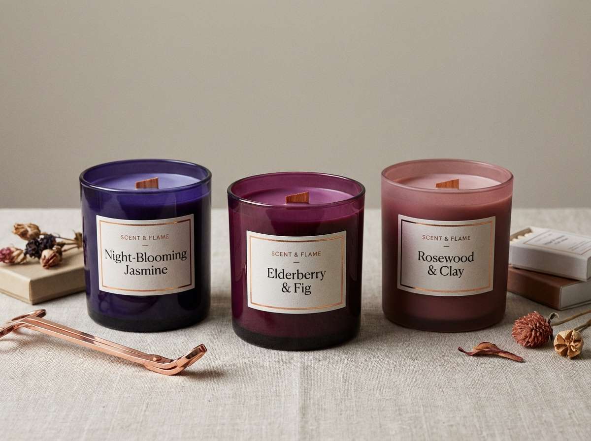 copper candle label mockup