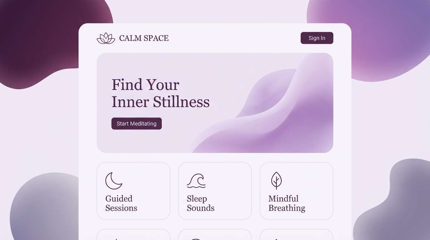 heliotrope meditation landing ui