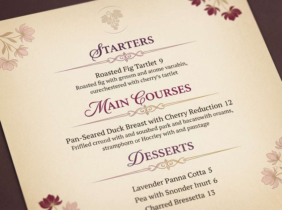 plum wine menu design