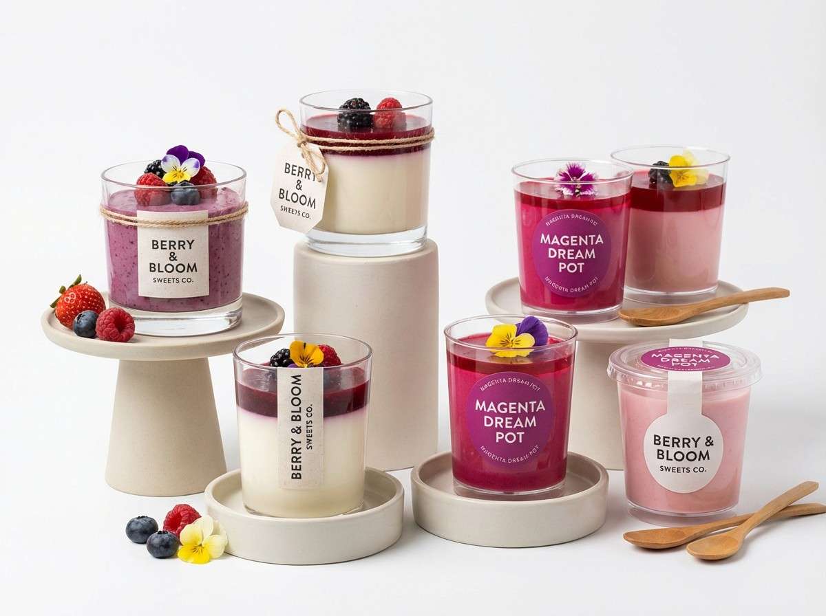 berry dessert branding shot