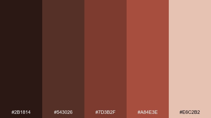 redwood cocoa color palette with hex codes