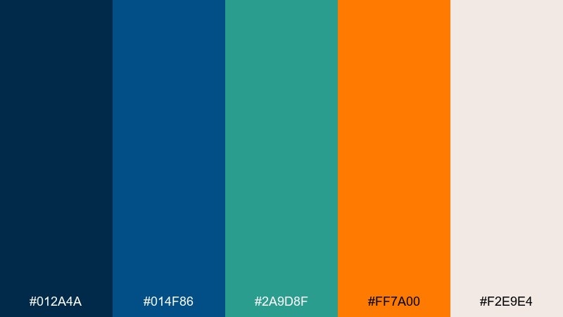 reef and rust color palette with hex codes