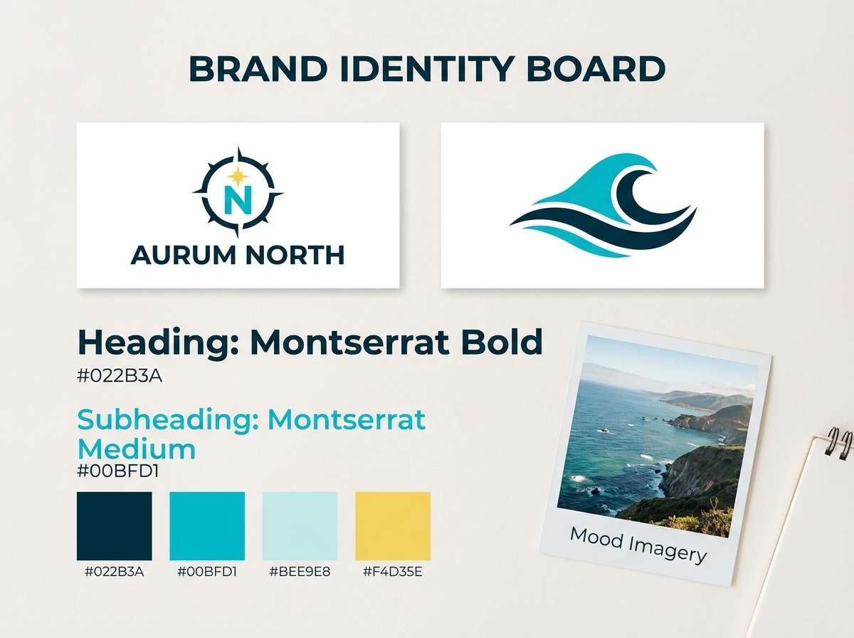 cyan brand identity board