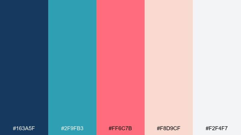 reefline editorial blue coral color palette with hex codes