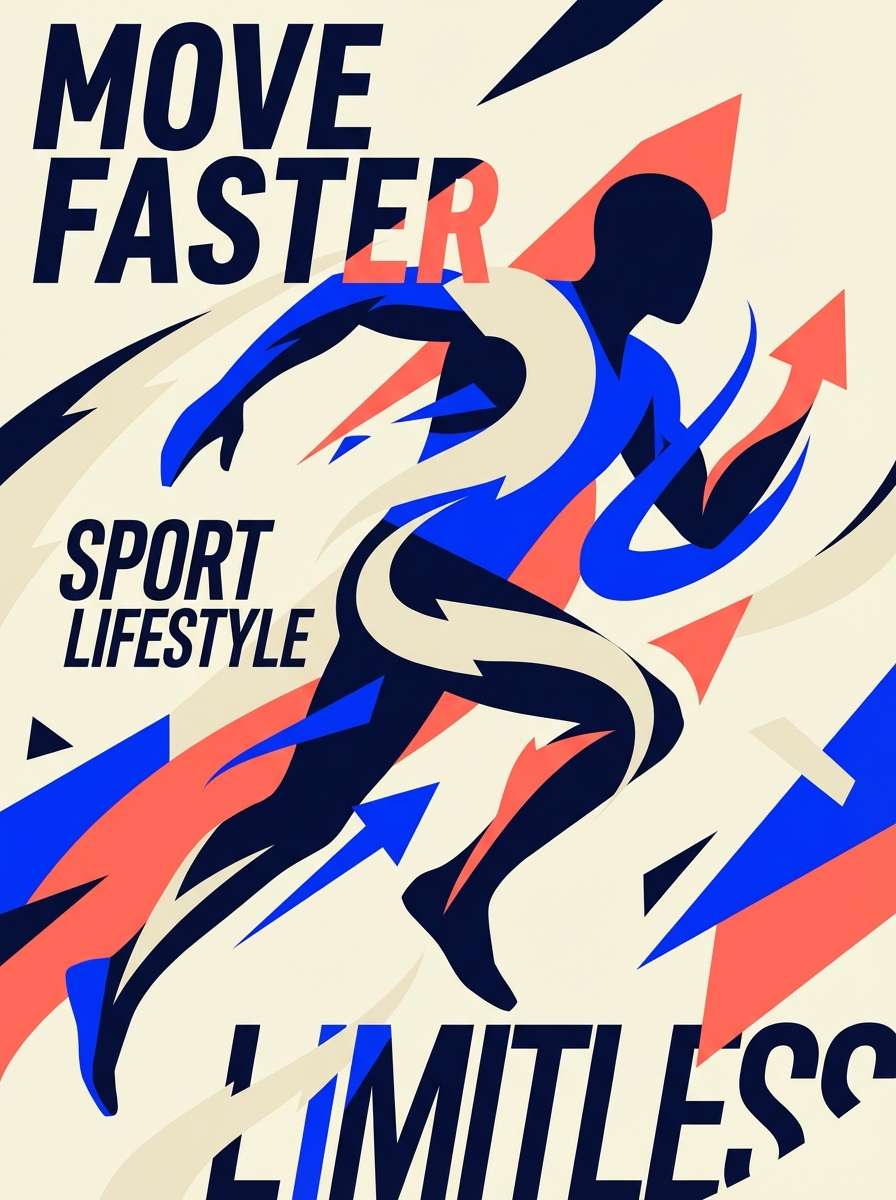 sportswear poster design in nautical color palette