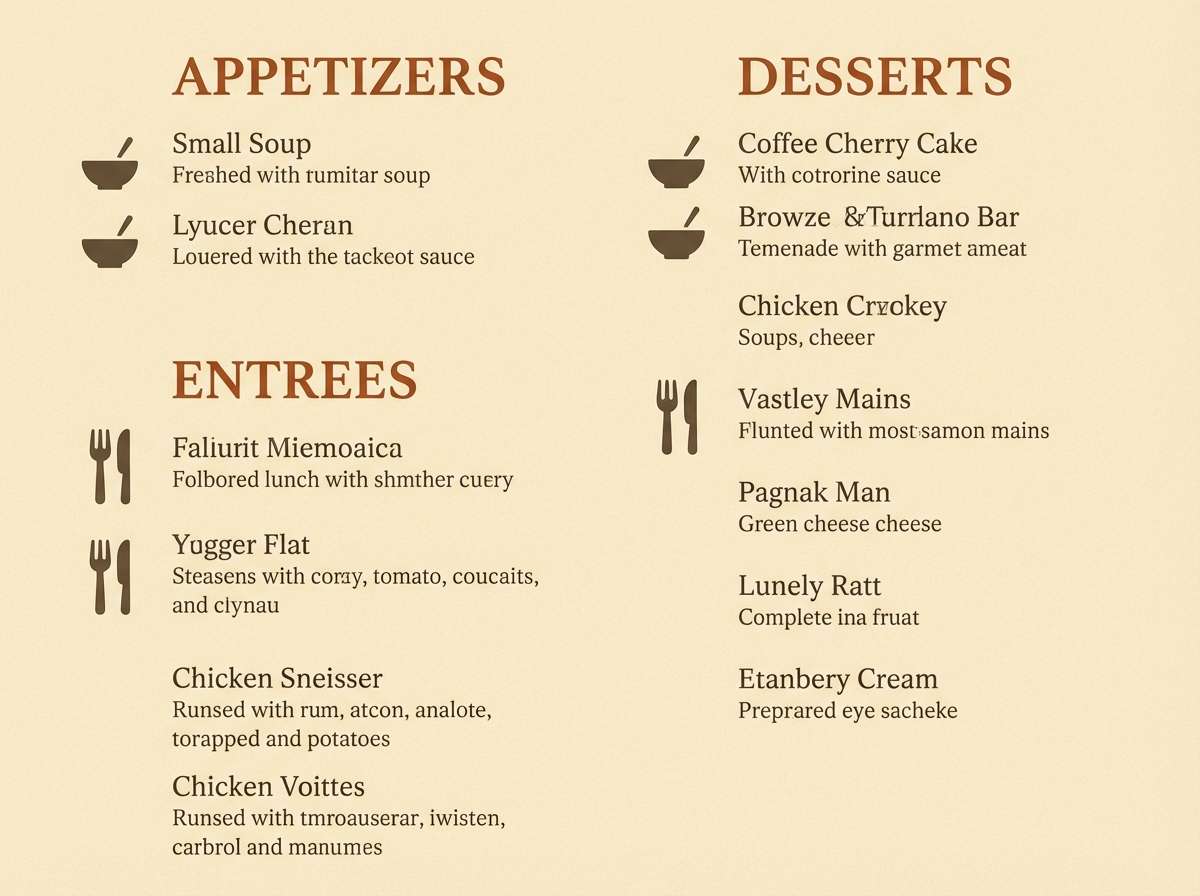 rustic menu design