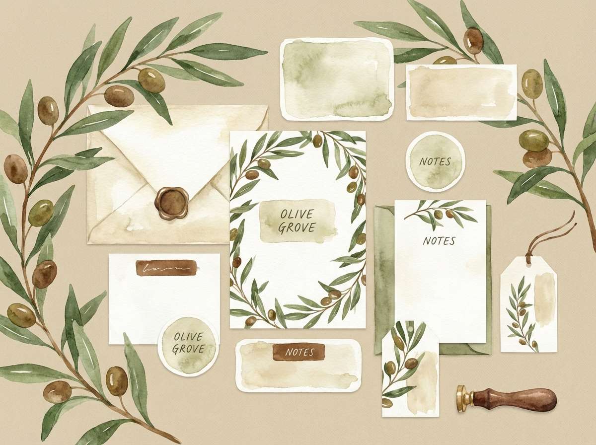 botanical stationery set