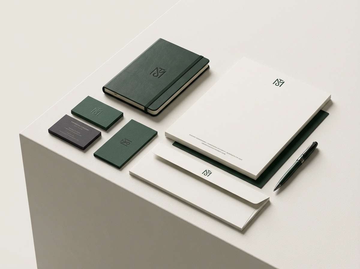luxury stationery deep green