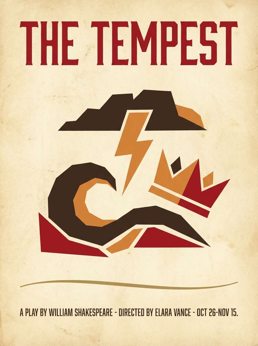 theatre poster crimson type