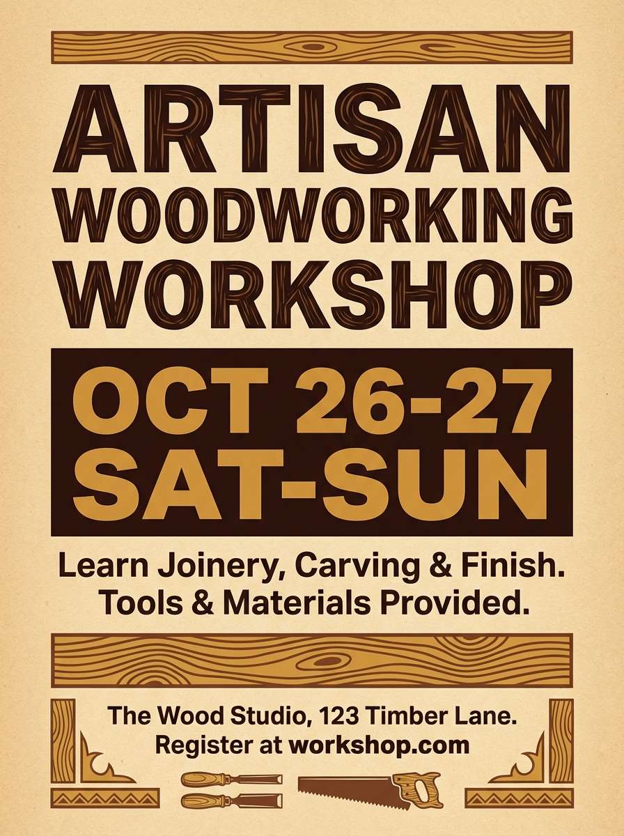 artisan workshop flyer
