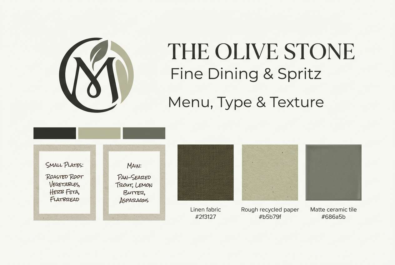 restaurant brand moodboard layout