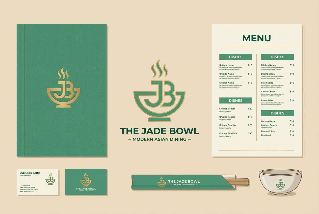 jade restaurant branding set
