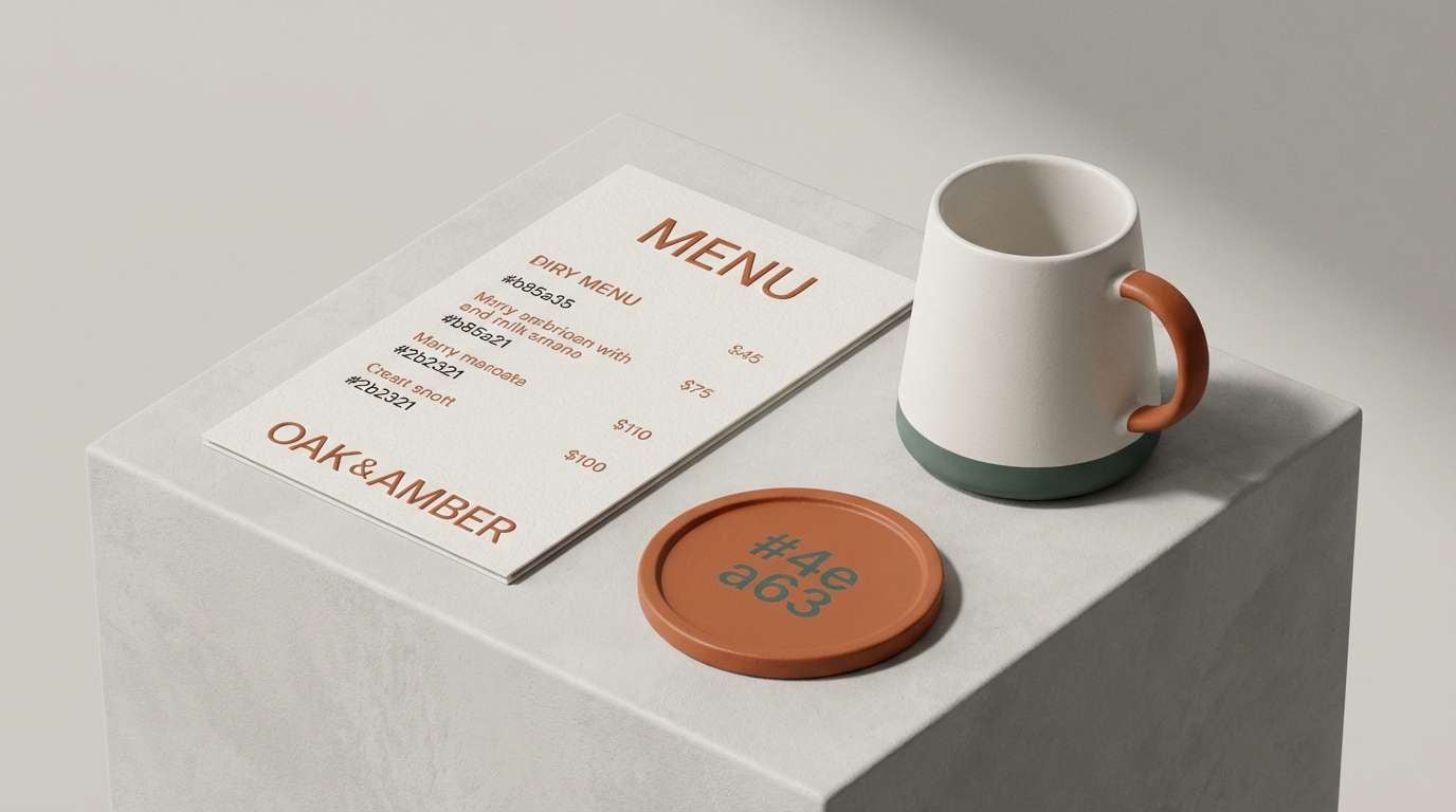 tableware branding in terra tones