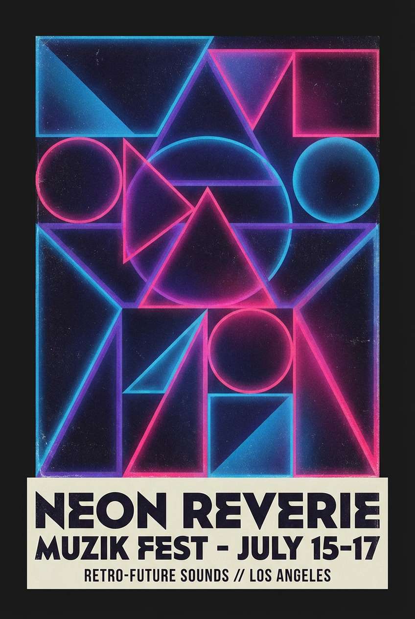 neon festival poster design