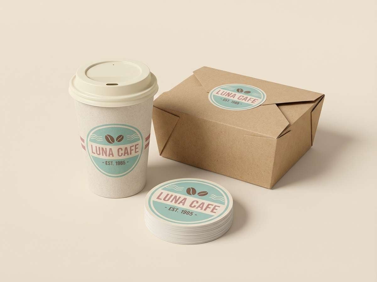 retro cafe packaging