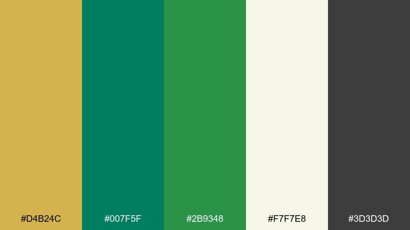 retro casino green color palette with hex codes
