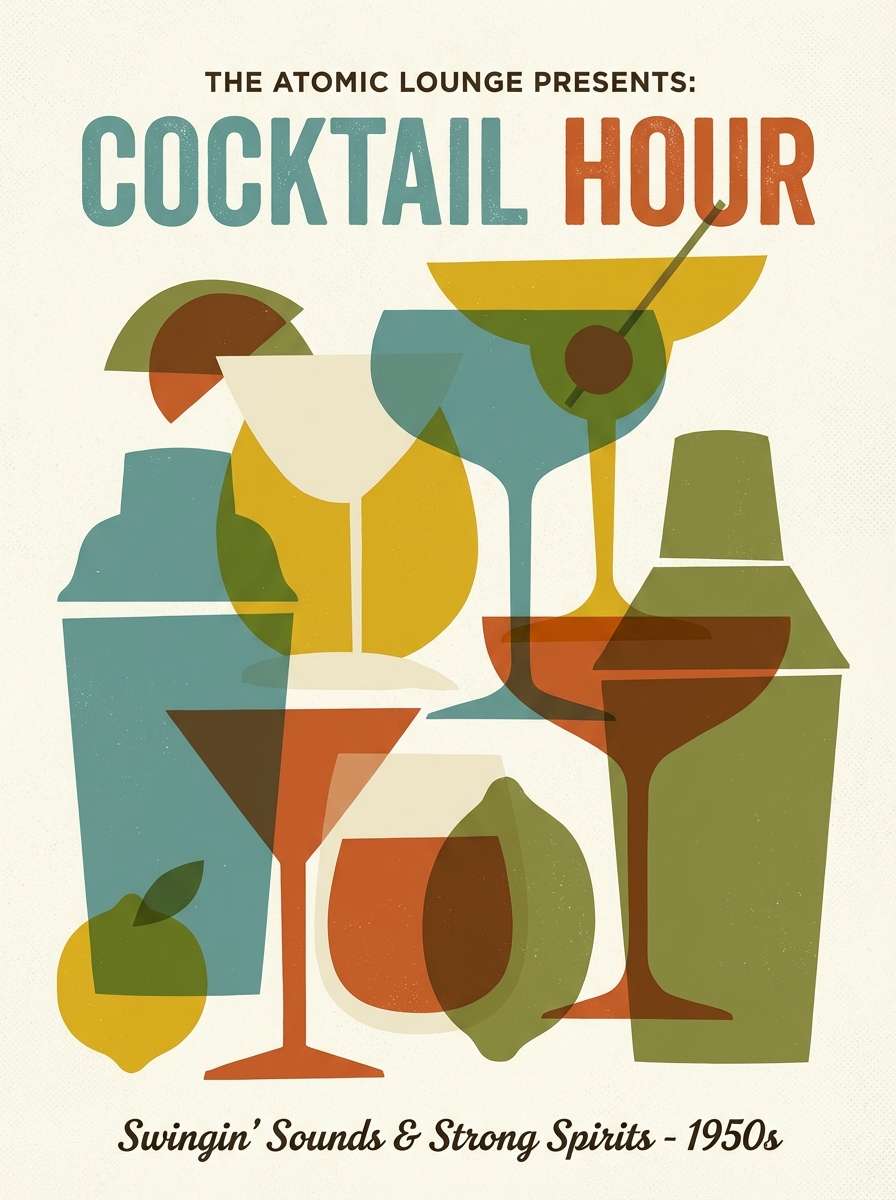 retro cocktail poster