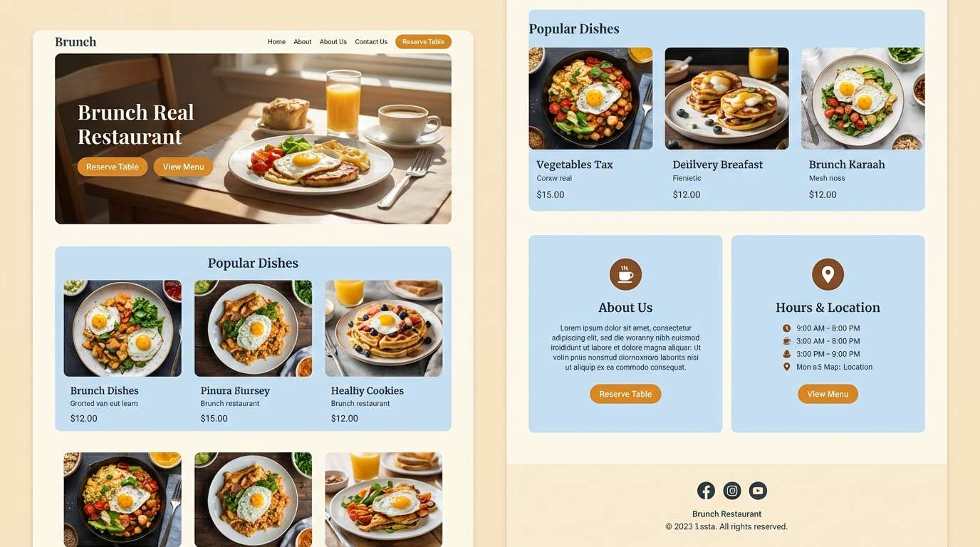 brunch landing page ui