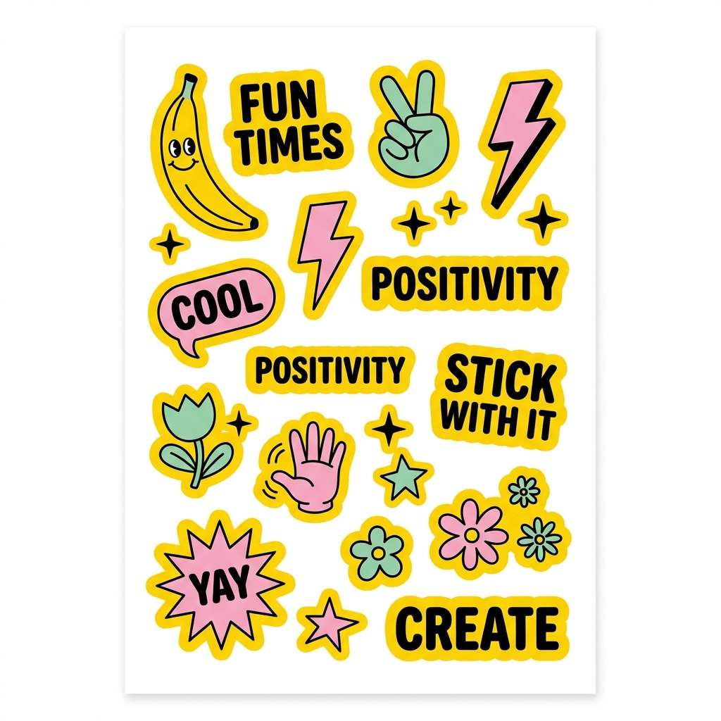 diner sticker pack sheet