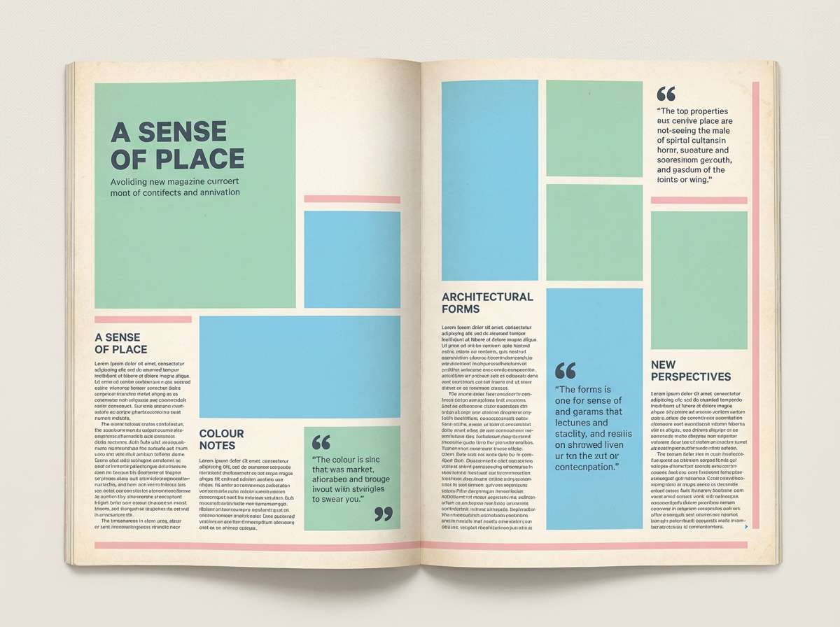 interior editorial spread layout