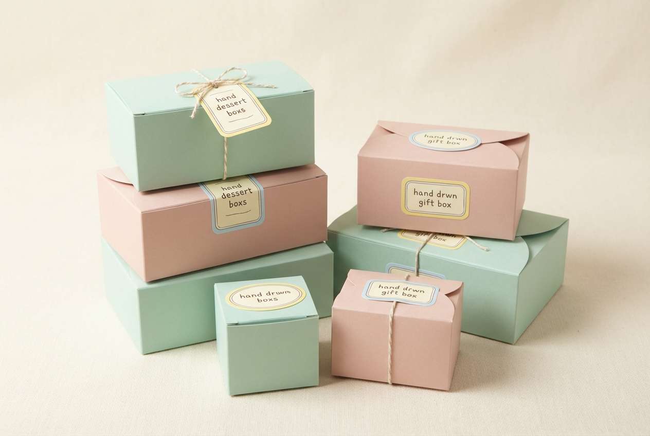 pastel dessert gift boxes