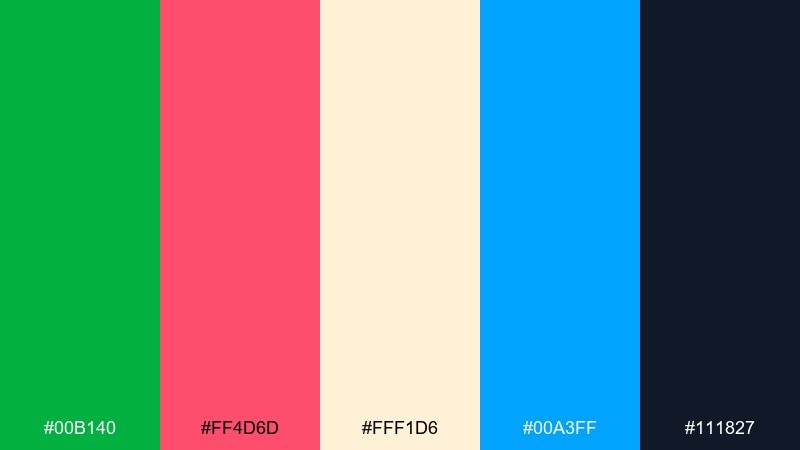 retro diner pop color palette with hex codes