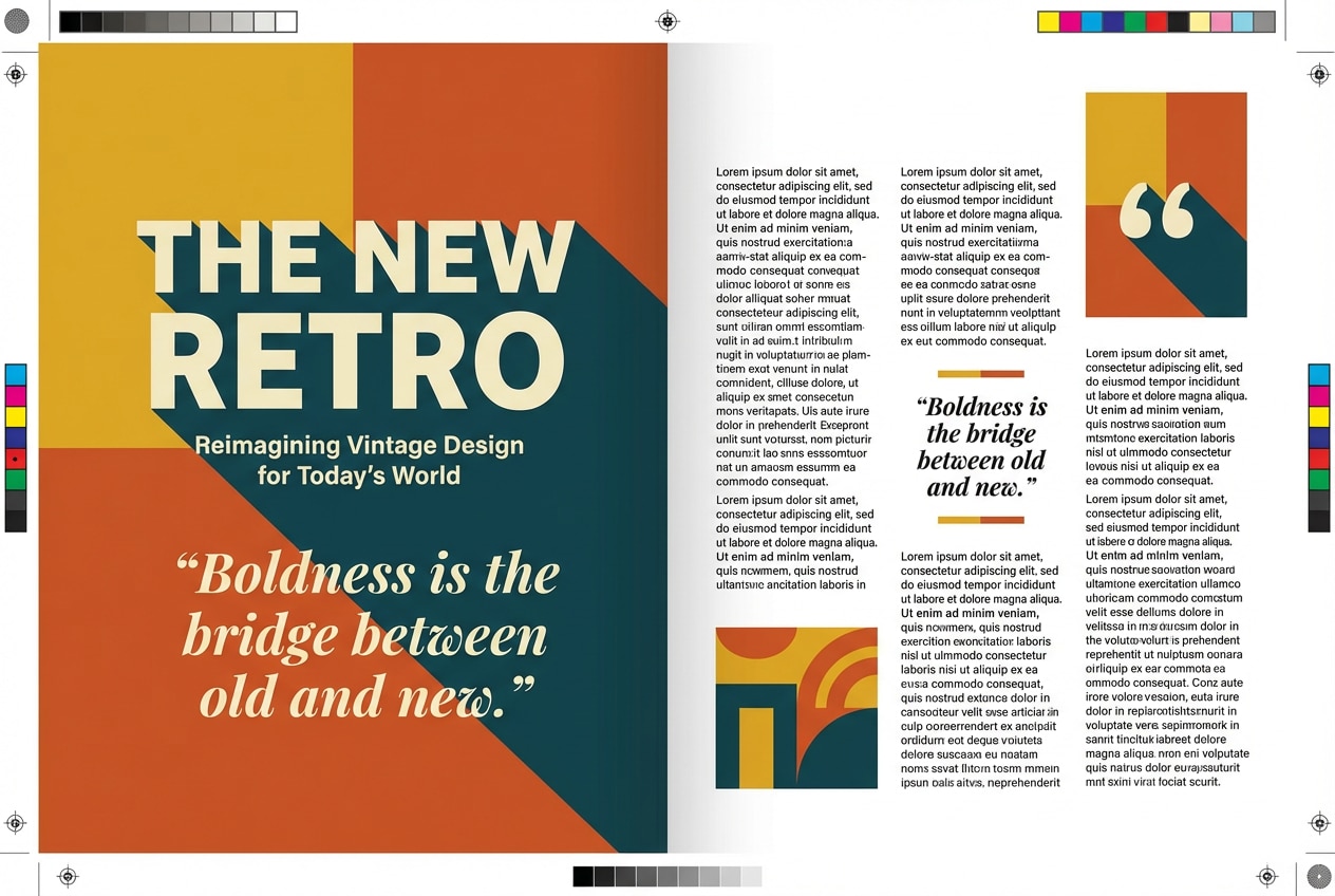 retro editorial spread