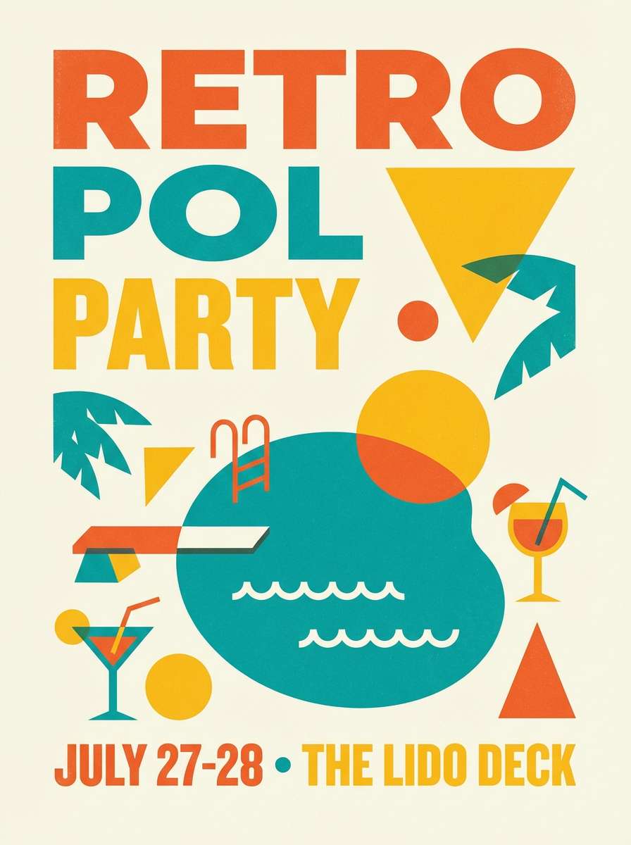 retro event poster layout