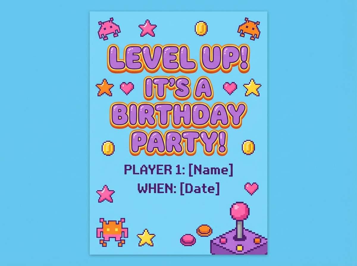 arcade party invite