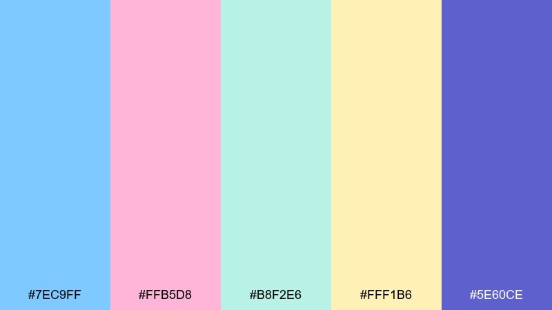 retro ice cream color palette with hex codes