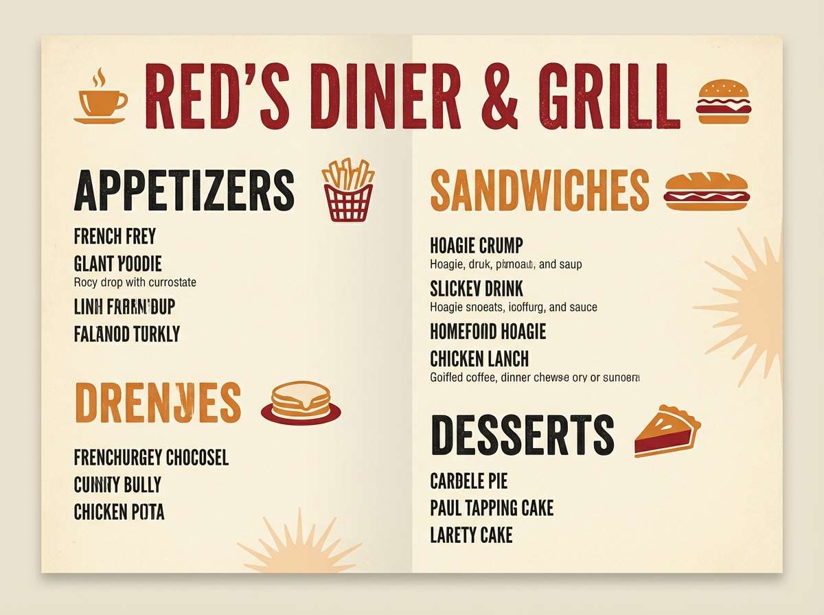 retro menu design