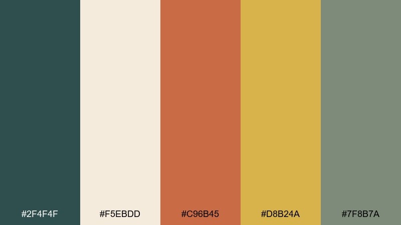 retro office mid century modern color palette with hex codes