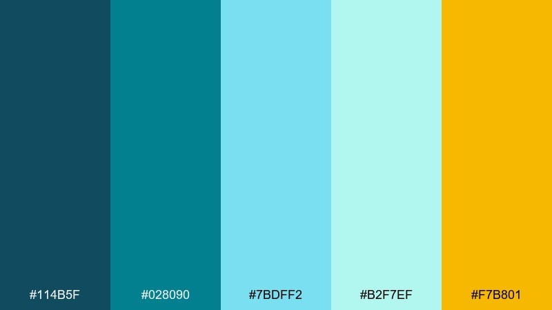 retro pool tile blue mint green color palette with hex codes