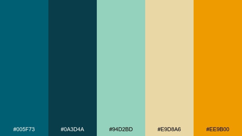 retro pool tile dark turquoise color palette with hex codes